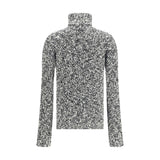 Dolce & Gabbana White Fleece Wool Turtleneck
