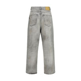 Haikure Gray Cotton Straight-Leg Jeans