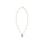 Chloé Elixir Pendant Necklace featuring a gold-tone chain with intricate bead detailing and a green teardrop-shaped pendant. Elegant women's accessory.