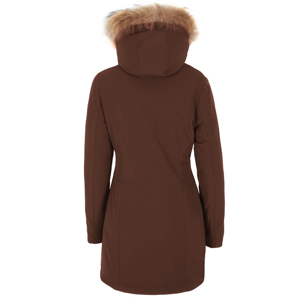 Yes Zee Brown Nylon Jackets & Coat