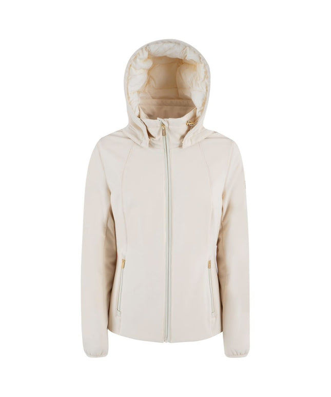Yes Zee White Nylon Jackets & Coat