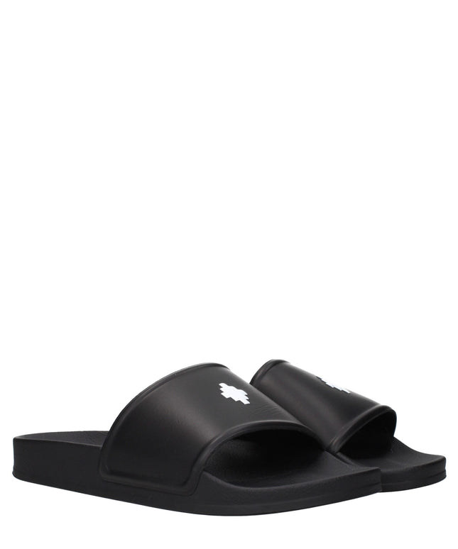 Marcelo Burlon Black Cotton Slippers Sandals
