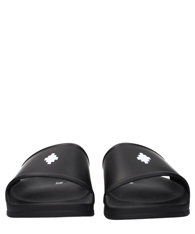 Marcelo Burlon Black Cotton Slippers Sandals