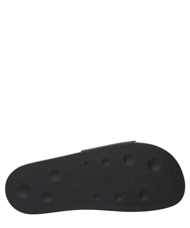 Palm Angels Black Cotton Slippers Sandals