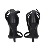 Max Mara Black Leather Stiletto Heels Sandals