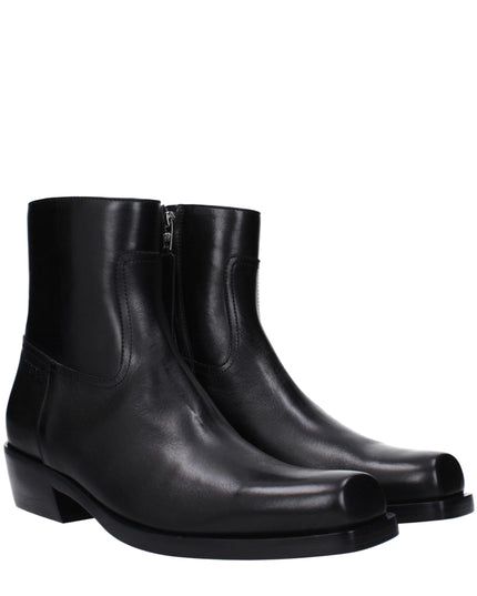 Versace Black Leather Ankle Boots