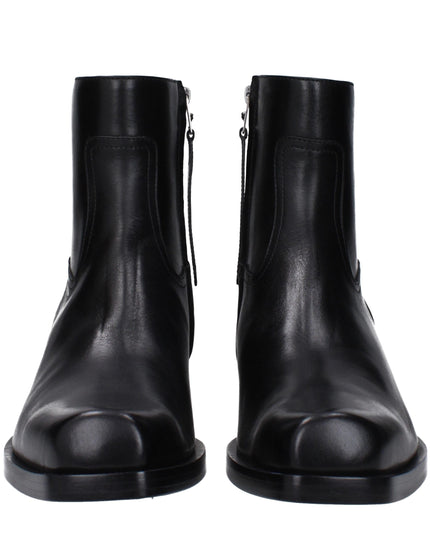 Versace Black Leather Ankle Boots