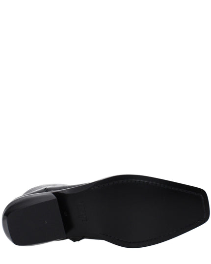 Versace Black Leather Ankle Boots