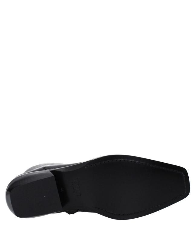 Versace Black Leather Ankle Boots