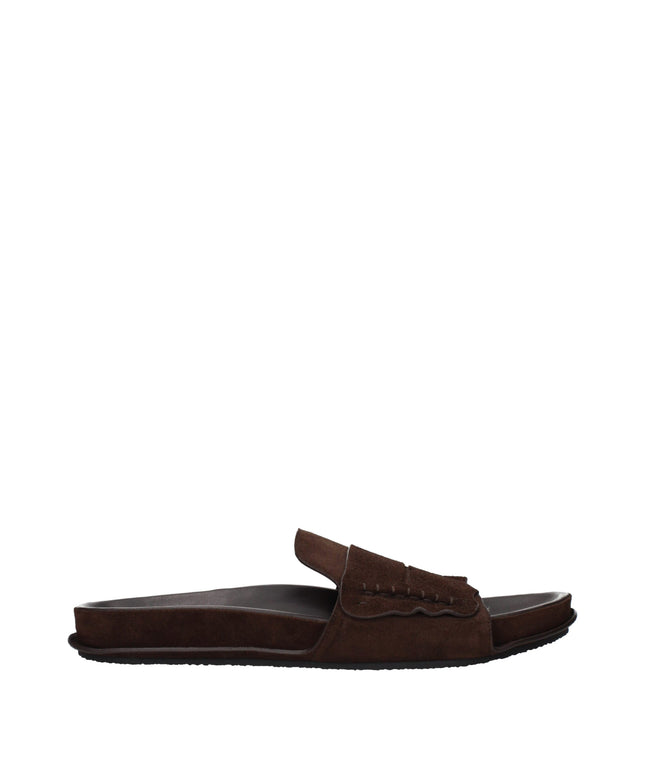 Jacquemus Brown Leather Slippers Sandals