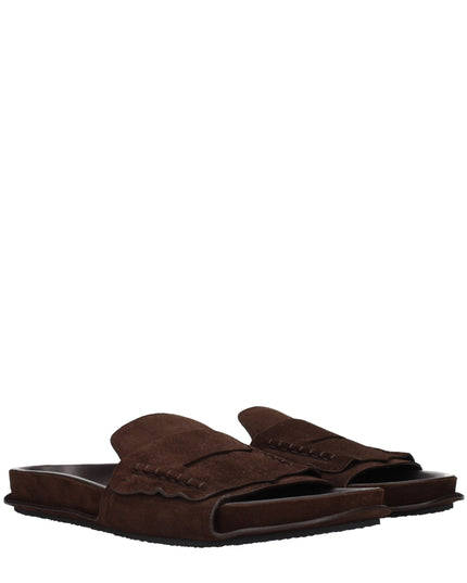 Jacquemus Brown Leather Slippers Sandals