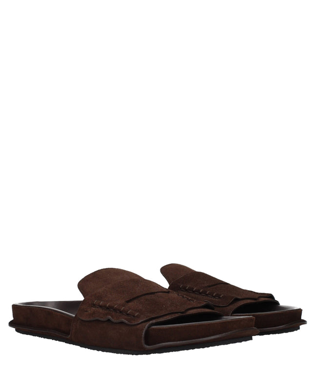 Jacquemus Brown Leather Slippers Sandals
