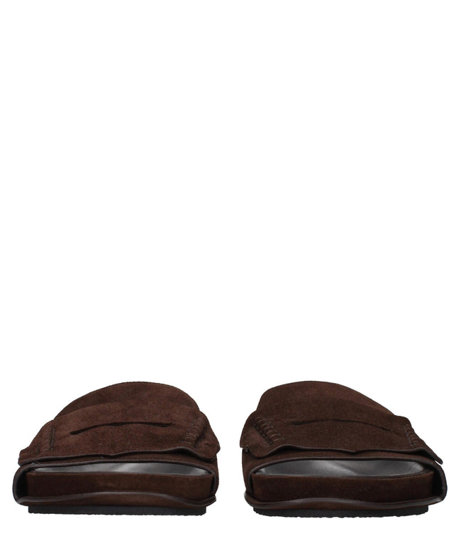Jacquemus Brown Leather Slippers Sandals