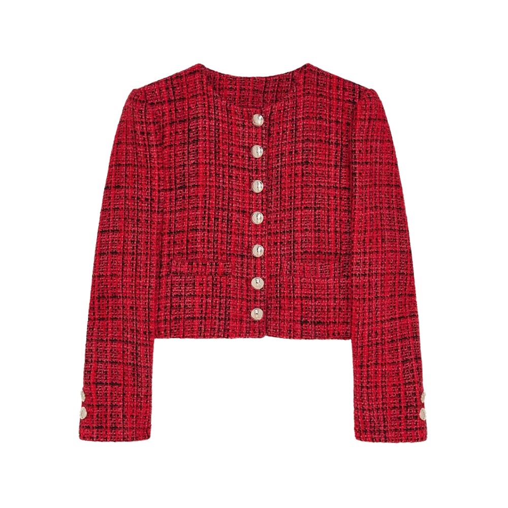 Patrizia Pepe Patrizia Pepe Red Polyester Blazer (Italian Size WOMEN: IT38|XS, nan: nan, nan: nan)