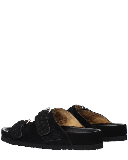Isabel Marant Black Leather Slippers Sandals
