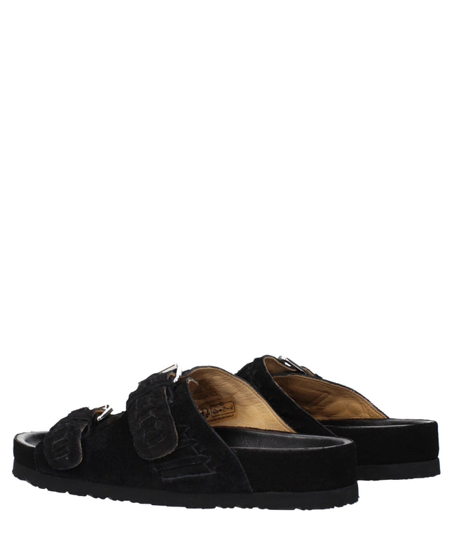 Isabel Marant Black Leather Slippers Sandals