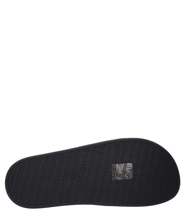 Versace Black Cotton Slippers Sandals