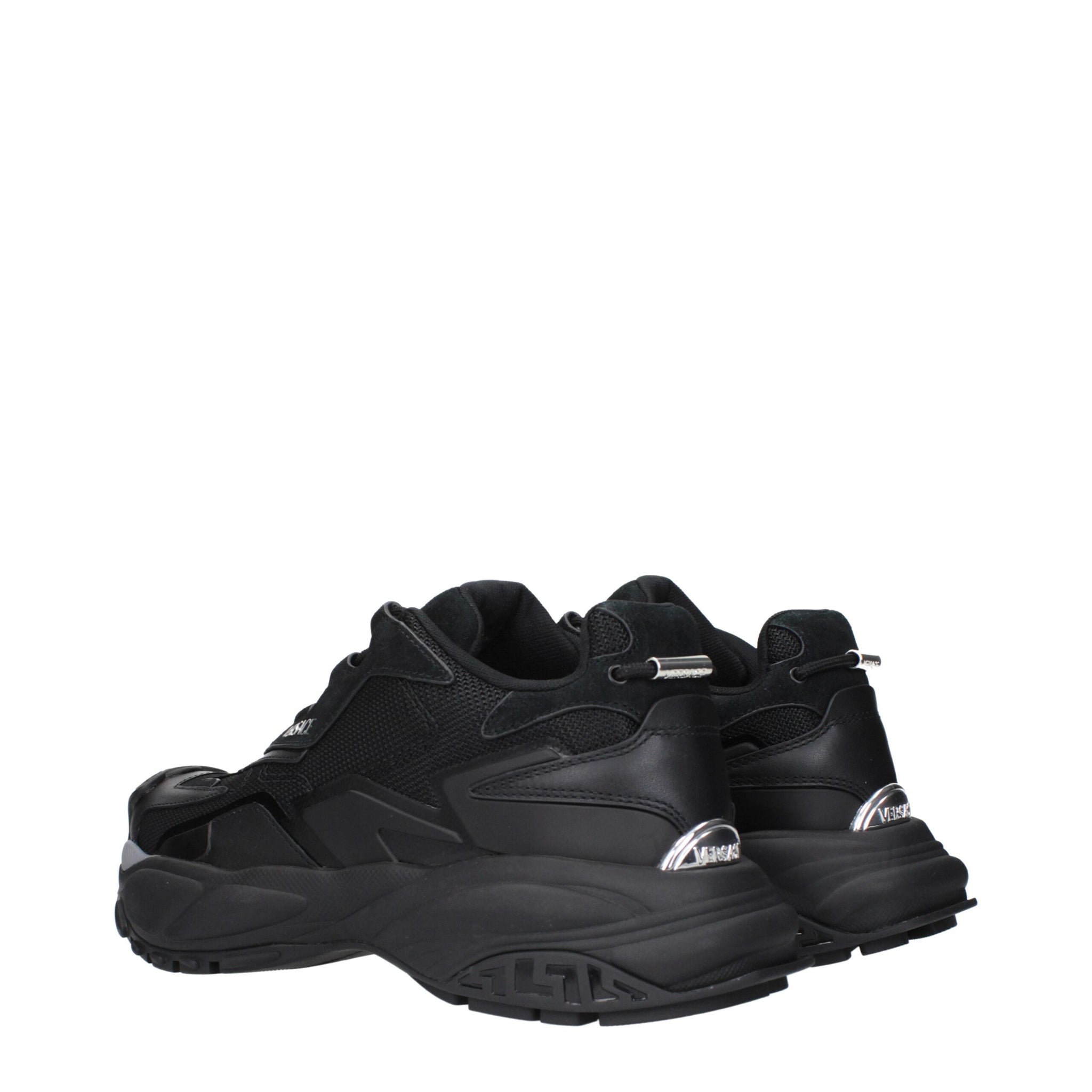 Versace Black Fabric Athletic Sneakers