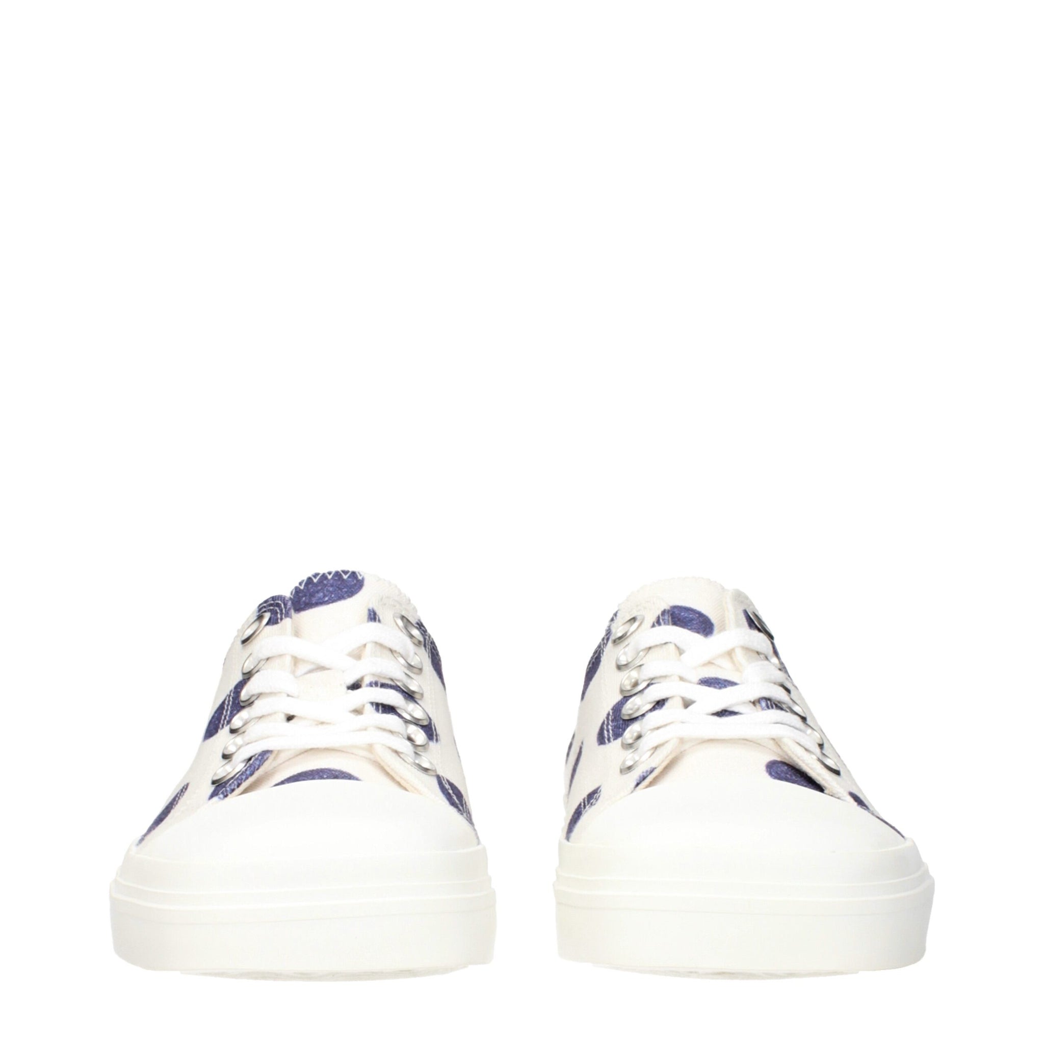 Moschino White Fabric Low Top Sneakers