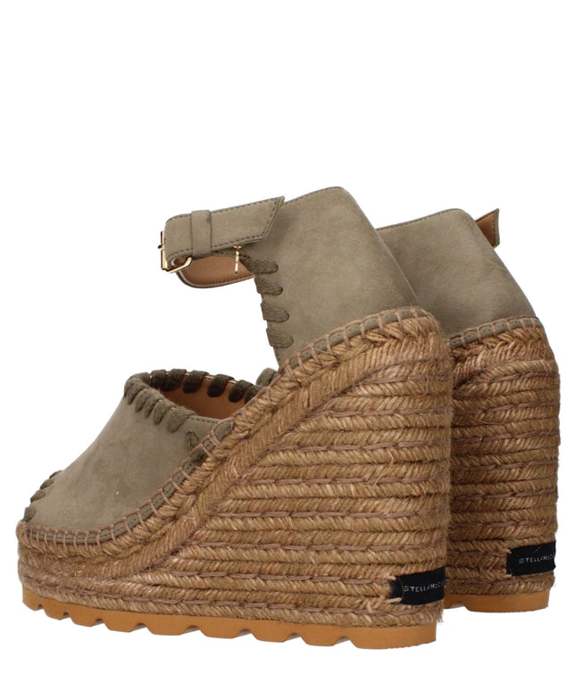 Stella McCartney Green Leather Wedges Sandals