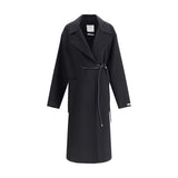 Max Mara Black Fleece Wool Coat