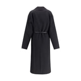 Max Mara Black Fleece Wool Coat