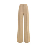 Max Mara Beige Fleece Wool Casual Pants