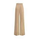 Max Mara Beige Fleece Wool Casual Pants