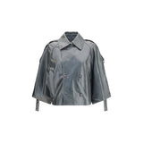 Max Mara Green Calf Leather Bos Taurus Coat