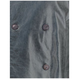 Max Mara Green Calf Leather Bos Taurus Coat