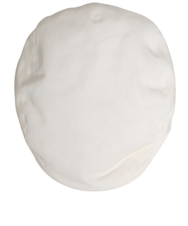 Dolce & Gabbana White Cotton Newsboy Cloth Capello Men Cap Hat