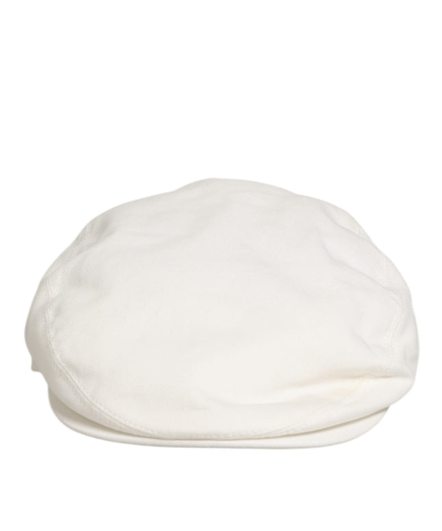 Dolce & Gabbana White Cotton Newsboy Cloth Capello Men Cap Hat