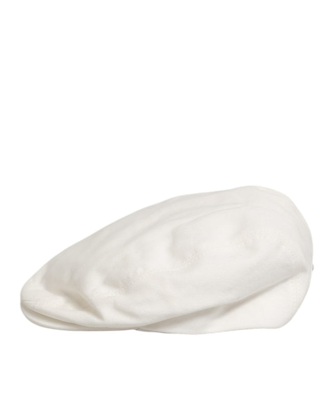 Dolce & Gabbana White Cotton Newsboy Cloth Capello Men Cap Hat