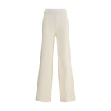 Max Mara Marzia Pants in cream with high-rise waist and wide-leg silhouette, ideal for casual or office wear in women's clothing.