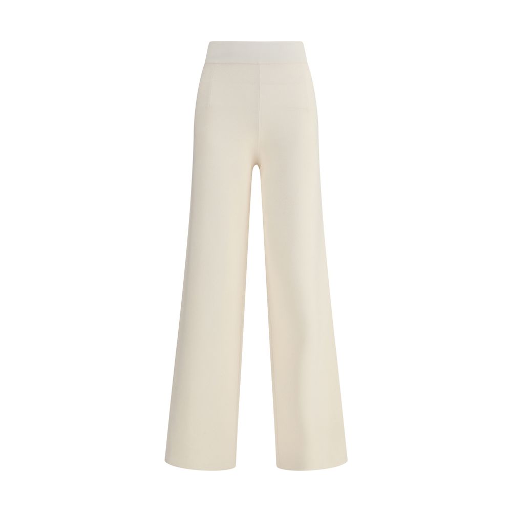 Max Mara Marzia Pants in cream with high-rise waist and wide-leg silhouette, ideal for casual or office wear in women's clothing.