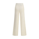 Back view of Max Mara Marzia Pants in cream, showcasing tailored fit and elegant wide-leg design for versatile women's fashion.