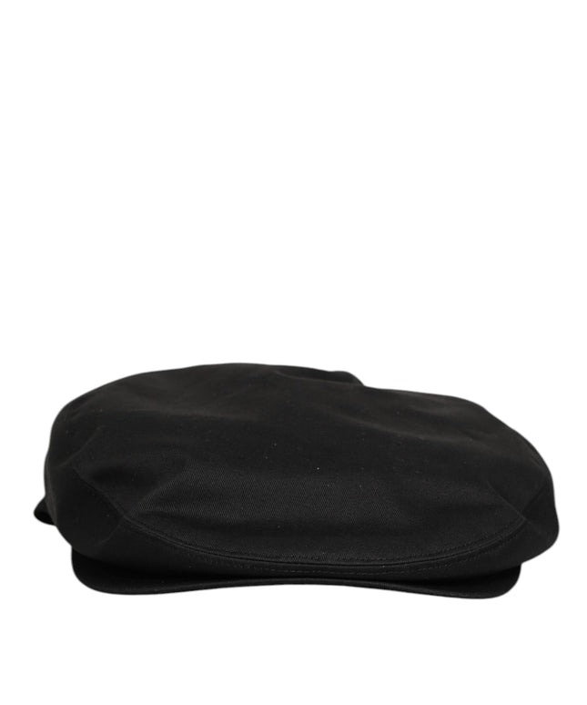 Dolce & Gabbana Black Cotton Dg Logo Newsboy Cloth Capello Hat