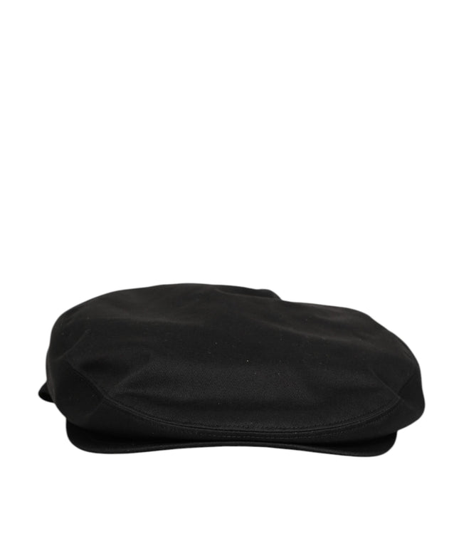 Dolce & Gabbana Black Cotton Dg Logo Newsboy Cloth Capello Hat