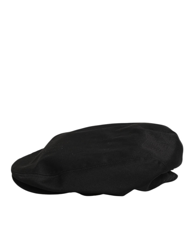 Dolce & Gabbana Black Cotton Dg Logo Newsboy Cloth Capello Hat