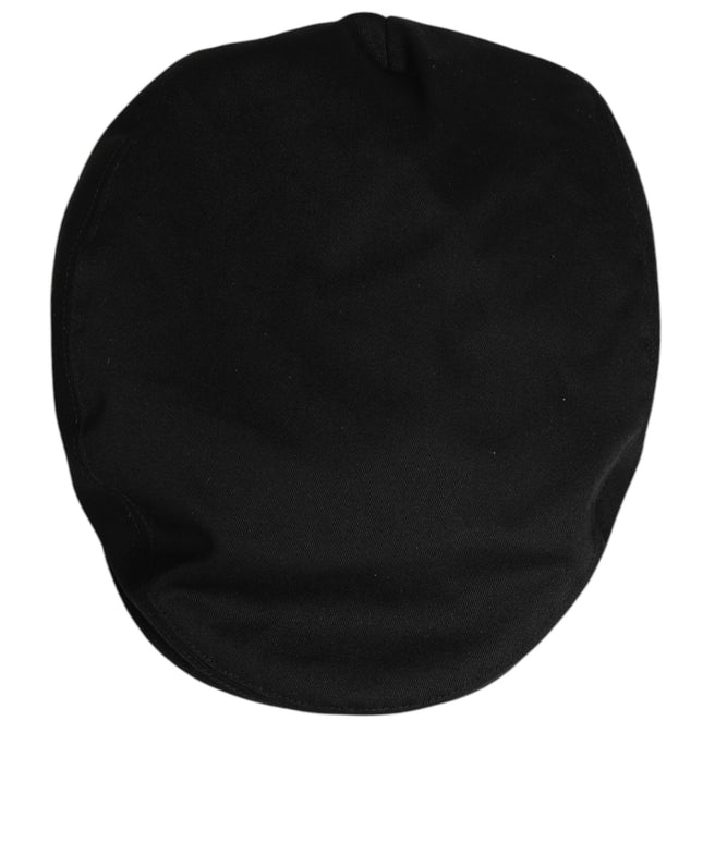 Dolce & Gabbana Black Cotton Dg Logo Newsboy Cloth Capello Hat