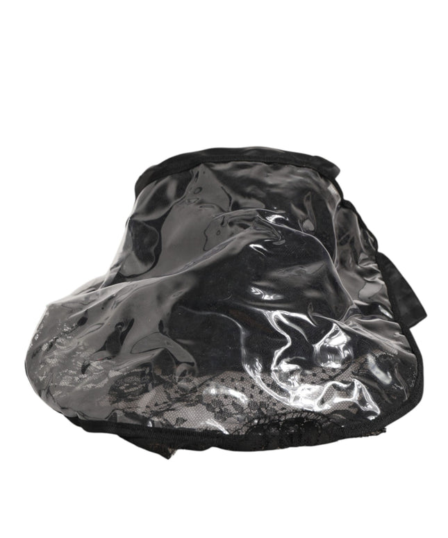 Dolce & Gabbana Black PVC Wide Brim Men Bucket Capello Hat