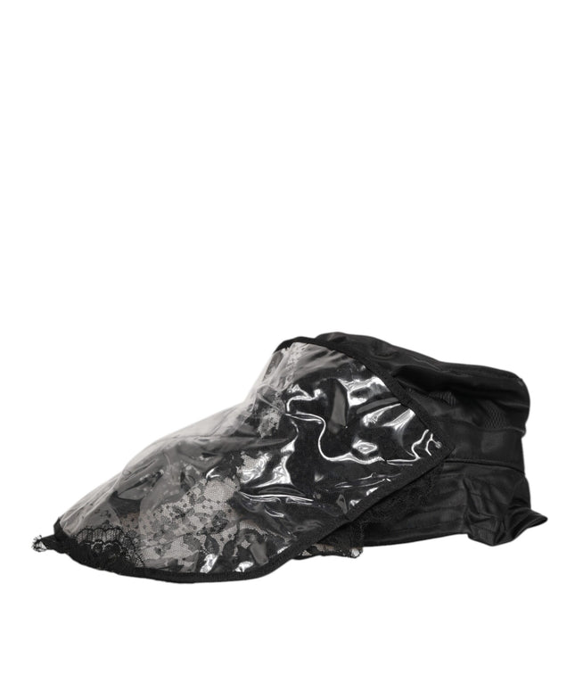 Dolce & Gabbana Black PVC Wide Brim Men Bucket Capello Hat