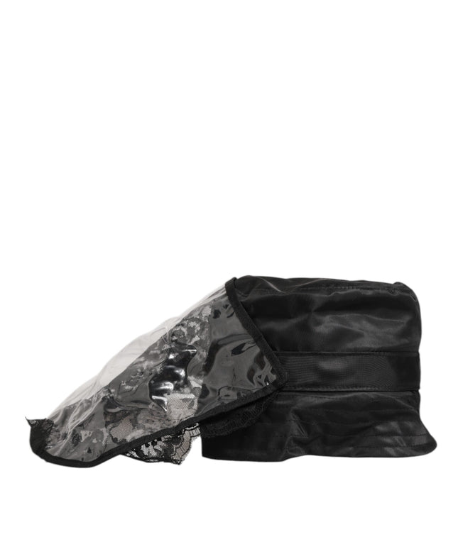 Dolce & Gabbana Black PVC Wide Brim Men Bucket Capello Hat