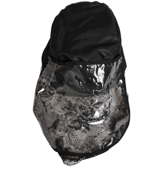 Dolce & Gabbana Black PVC Wide Brim Men Bucket Capello Hat