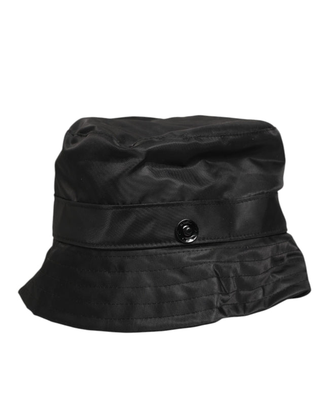 Dolce & Gabbana Black PVC Wide Brim Men Bucket Capello Hat
