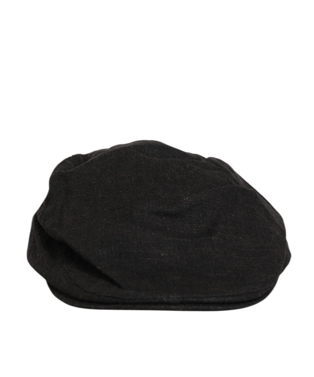 Dolce & Gabbana Black Cotton DG Logo Newsboy Cloth Capello Hat