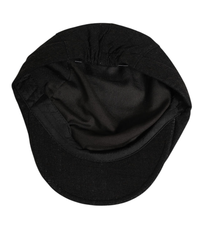 Dolce & Gabbana Black Cotton DG Logo Newsboy Cloth Capello Hat