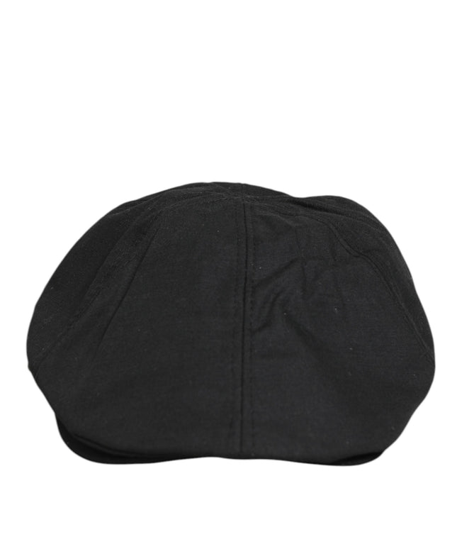Dolce & Gabbana Black Cotton DG Logo Newsboy Cloth Capello Hat