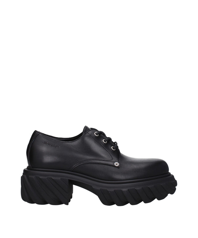 Off-White Black Leather Oxfords And Derbies