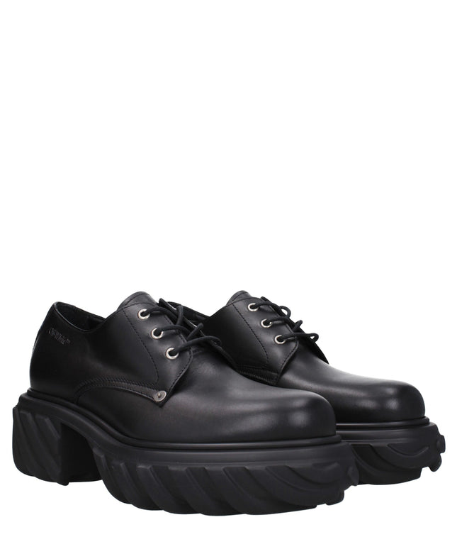 Off-White Black Leather Oxfords And Derbies